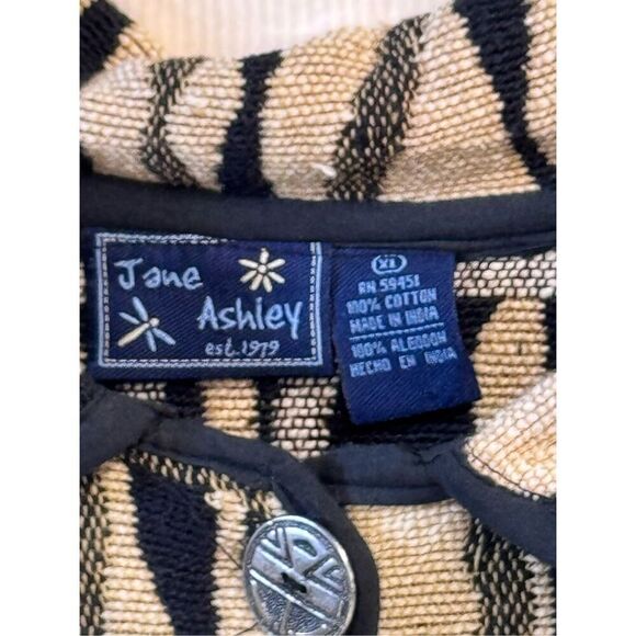Jane Ashley Tapestry jacket animal print safari wearable art women’s sz XL - Picture 3 of 7